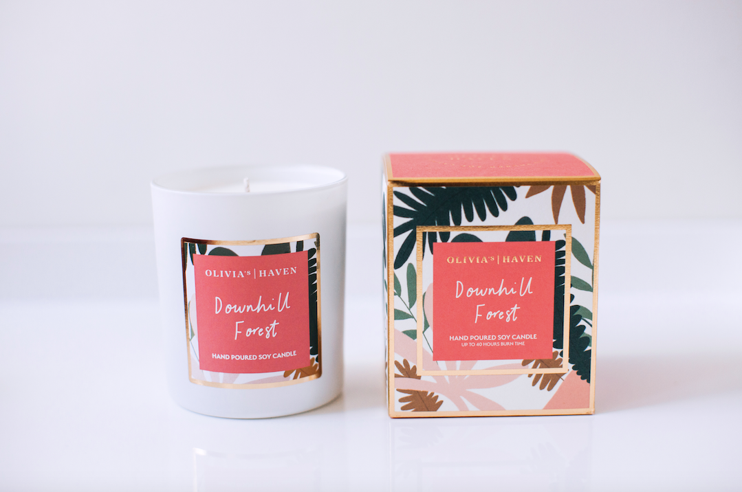 Downhill Forest Soy Candle | Olivia's Haven Luxury Home Fragrance