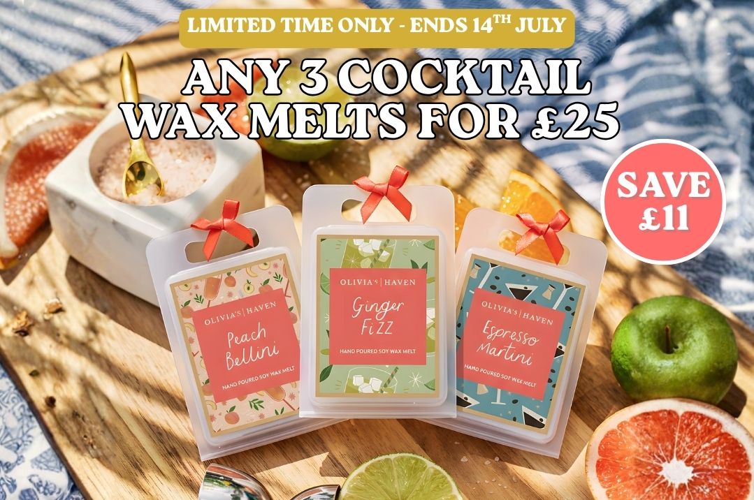 Any 3 Cocktail Wax Melts for £25 (Save £11)