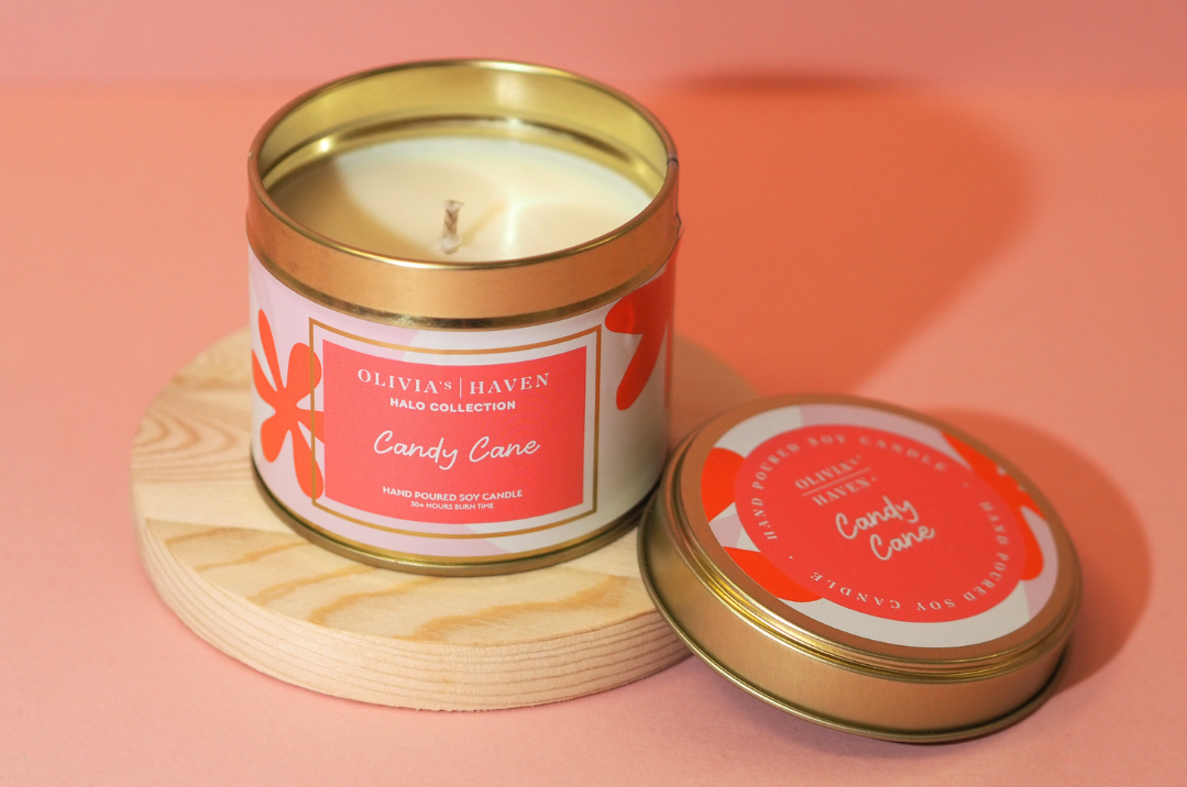 Candy Cane - Tin Candle