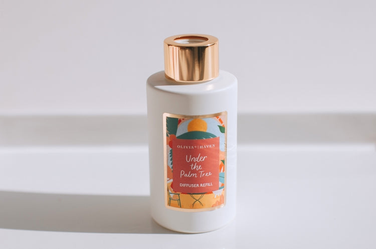 Under The Palm Tree | Reed Diffuser Refill | Hand Poured in Northern Ireland | Olivia's Haven Luxury Fragrance