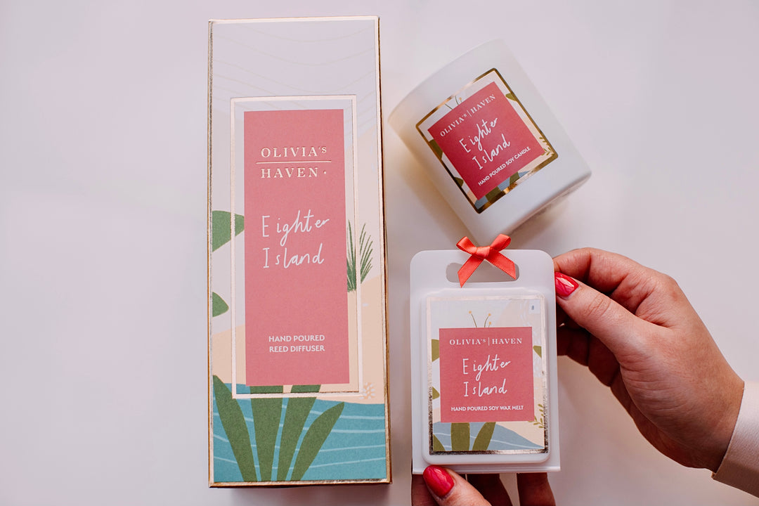 Eighter Island Scent Set | Wax Melts, Reed Diffuser, Soy Candle | Olivia's Haven Luxury Home Fragrance