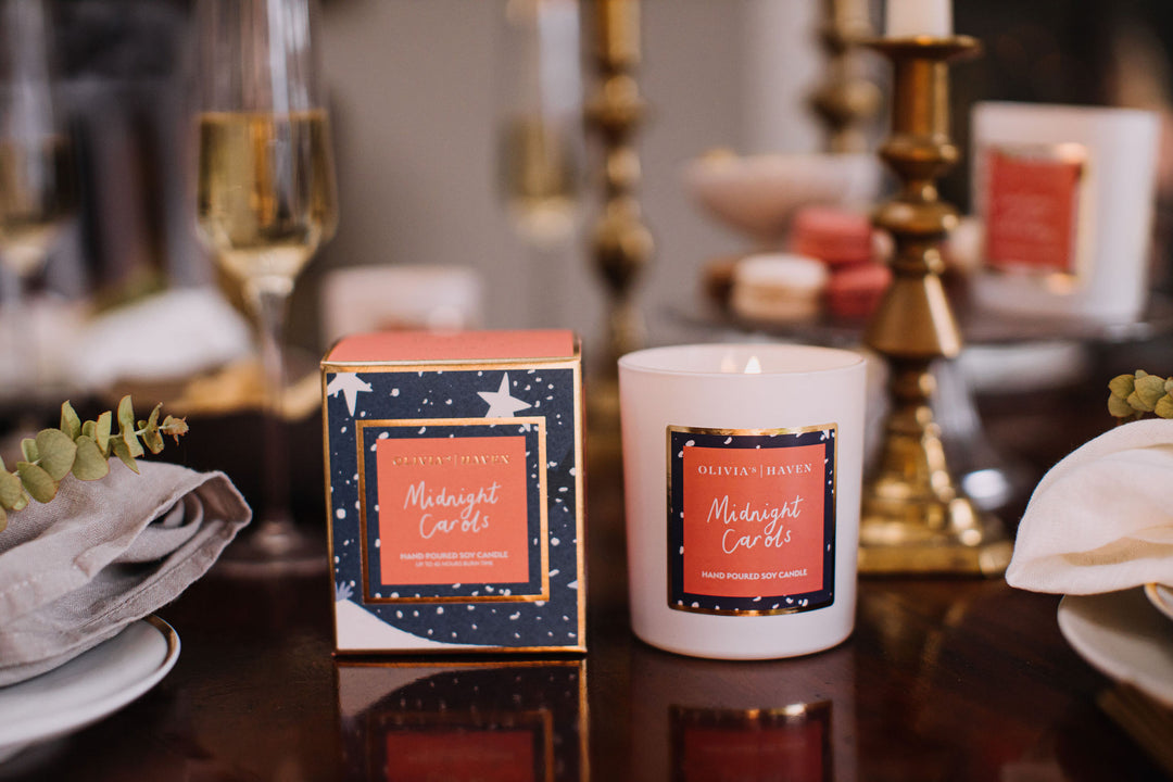 Midnight Carols Soy Candle | Olivia's Haven Luxury Home Fragrance